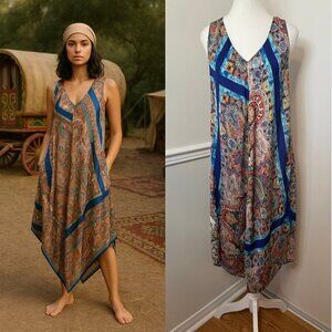 Zara Scarf Style Paisley Satin Dress S